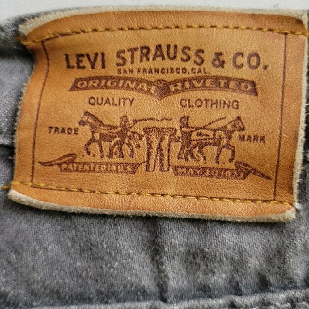 Levis Two Horses Jeans 40X34 Gray Red Batwing Tag Orange Tab Vintage 80s